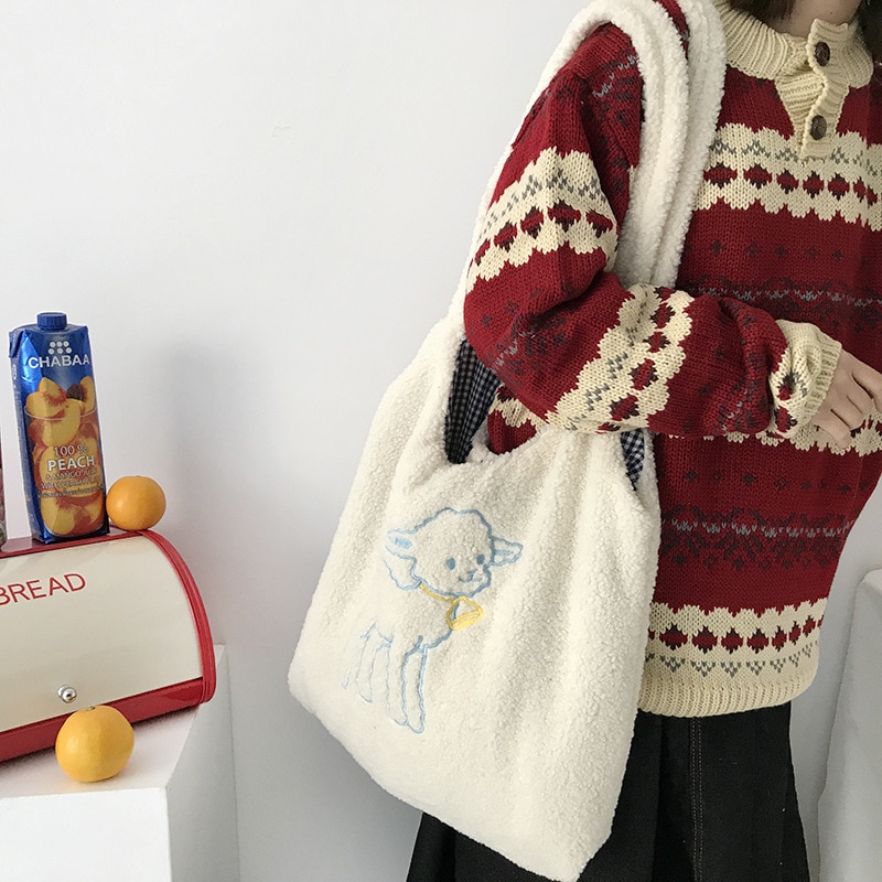 Women's Shopping Bag with Embroidery Women's Shopping Bag with Embroidery