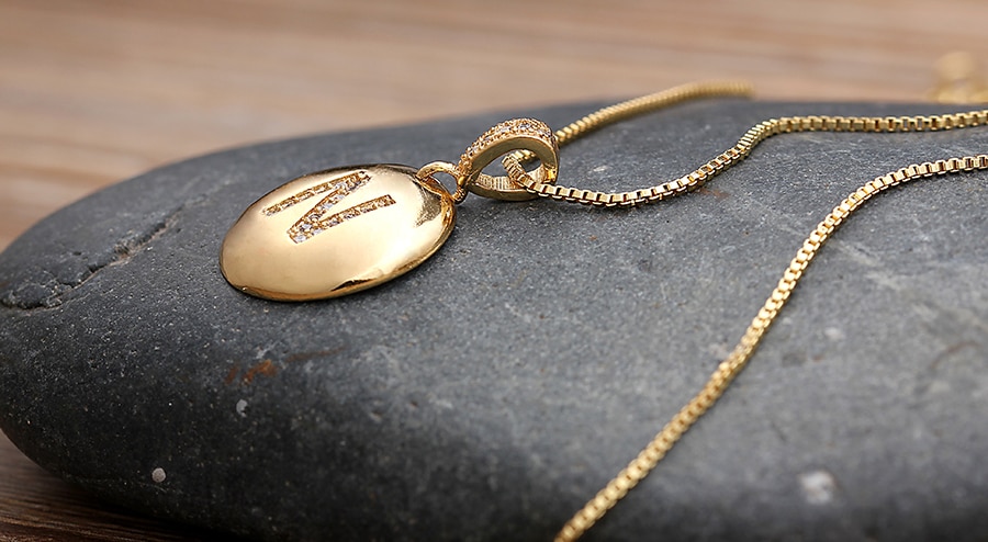 Women's Crystal Initial Necklace Women's Crystal Initial Necklace