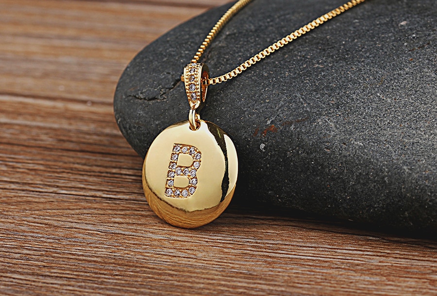 Women's Crystal Initial Necklace Women's Crystal Initial Necklace