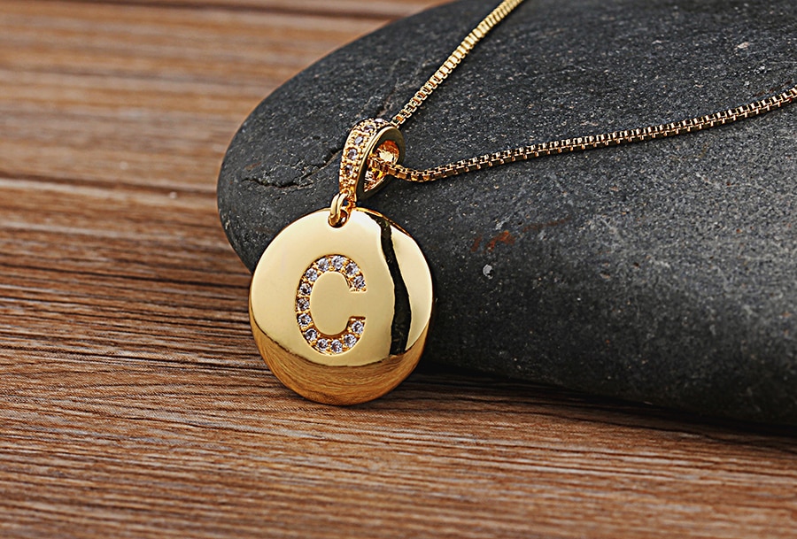 Women's Crystal Initial Necklace Women's Crystal Initial Necklace