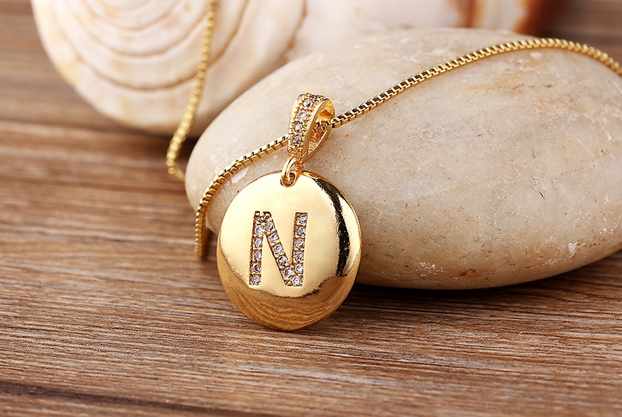 Women's Crystal Initial Necklace Women's Crystal Initial Necklace
