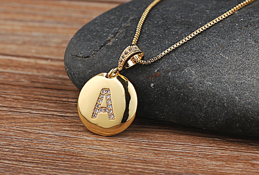 Women's Crystal Initial Necklace Women's Crystal Initial Necklace