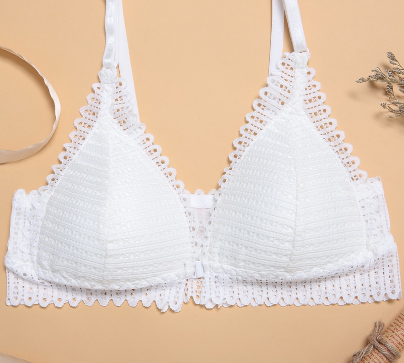 Lace-Trim Front Closure Bra Lace-Trim Front Closure Bra