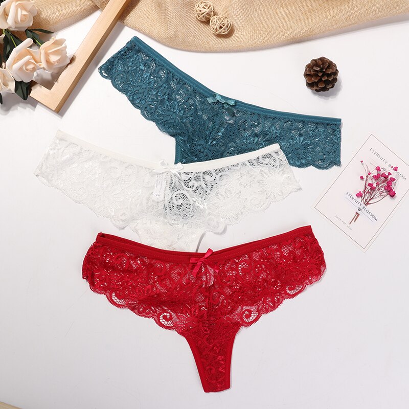 Women's Lace Sexy G-String 3 Pcs Set Women's Lace Sexy G-String 3 Pcs Set