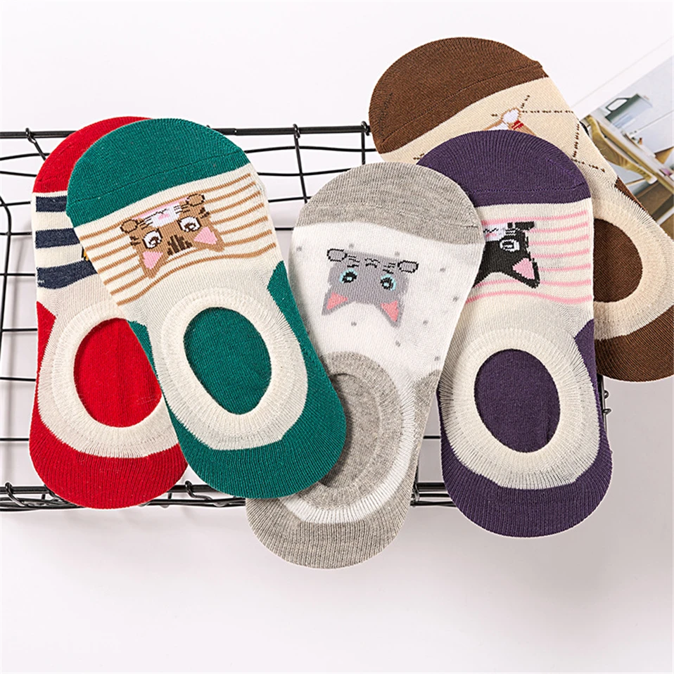 Women's Lovely Animals Print Socks 5 Pairs Set Women's Lovely Animals Print Socks 5 Pairs Set
