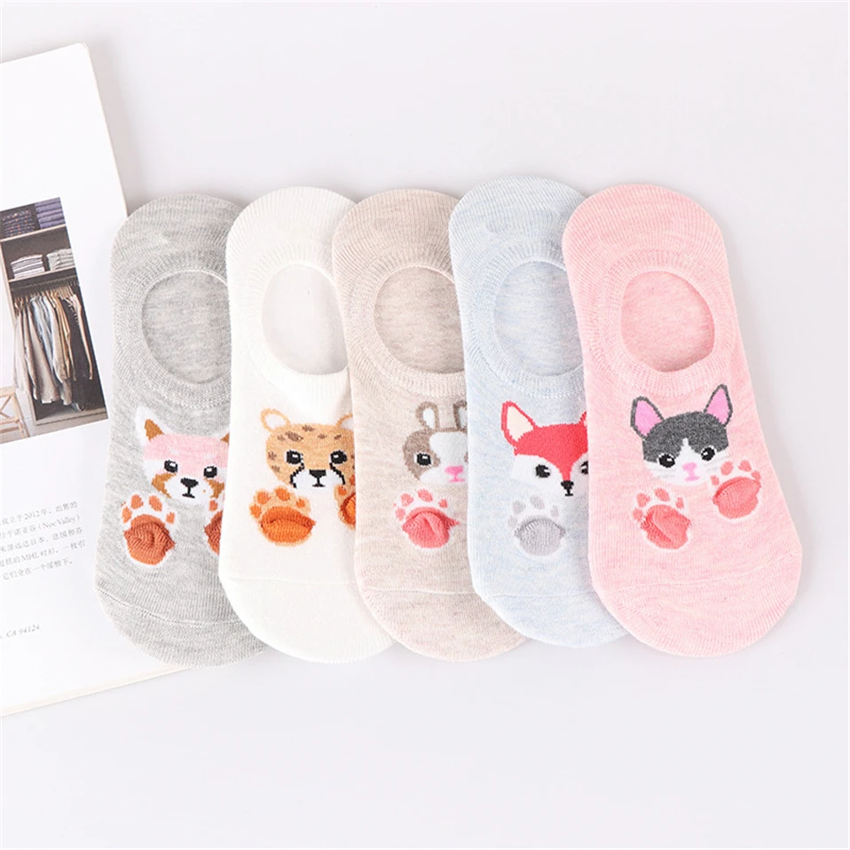 Women's Lovely Animals Print Socks 5 Pairs Set Women's Lovely Animals Print Socks 5 Pairs Set