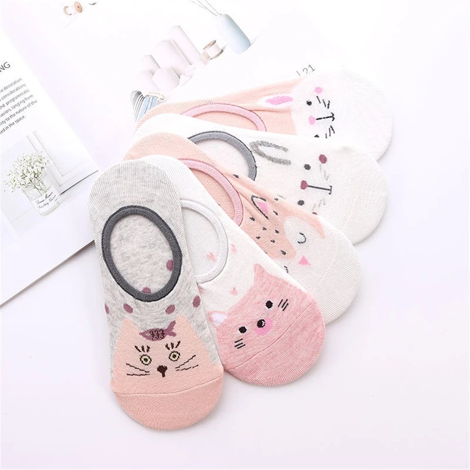 Women's Lovely Animals Print Socks 5 Pairs Set Women's Lovely Animals Print Socks 5 Pairs Set