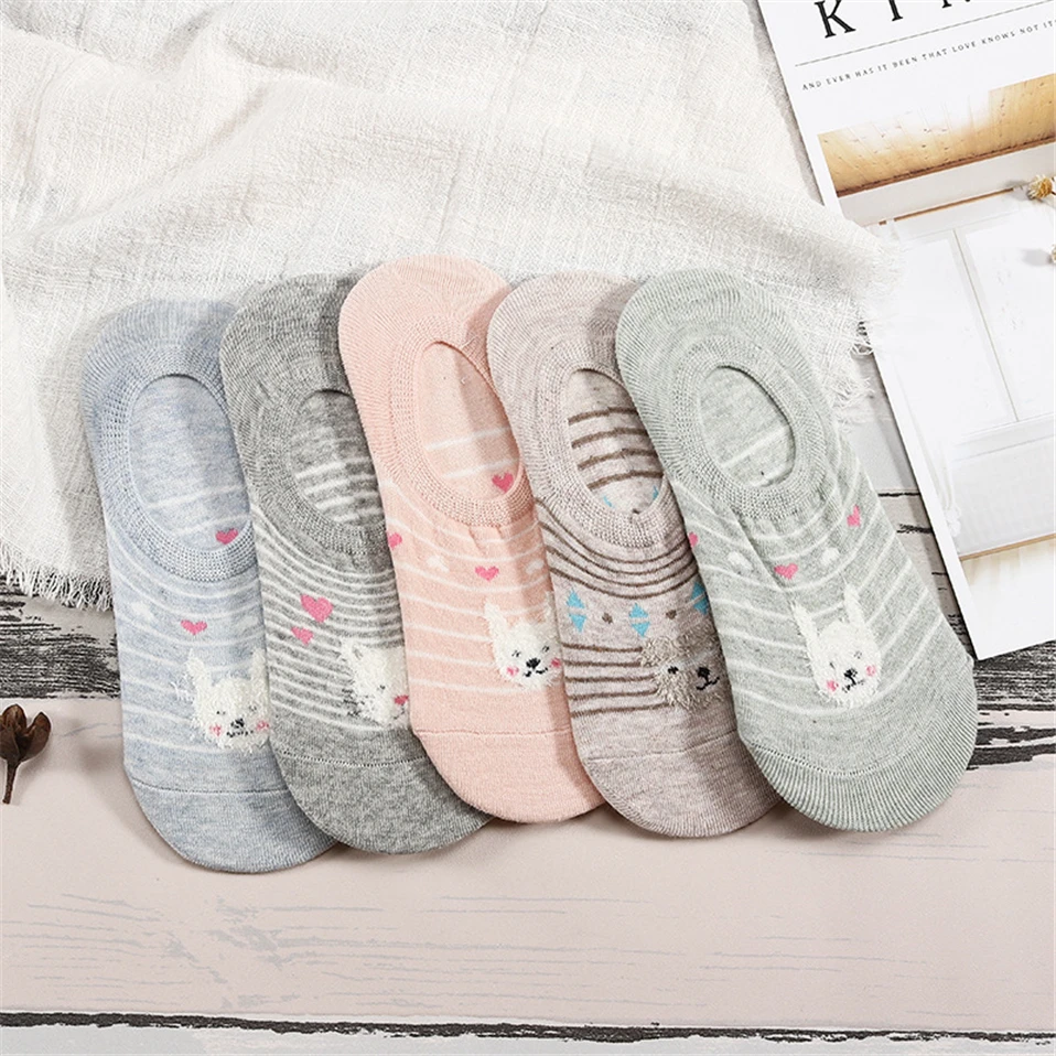 Women's Lovely Animals Print Socks 5 Pairs Set Women's Lovely Animals Print Socks 5 Pairs Set