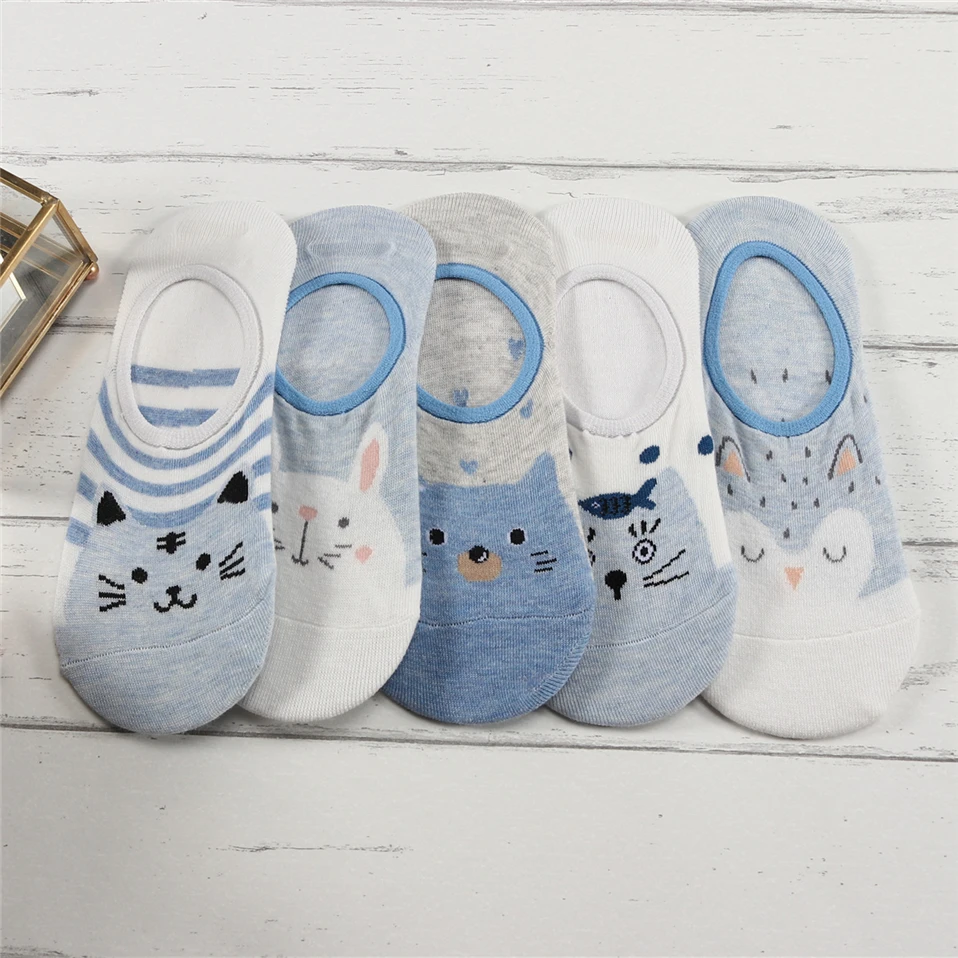 Women's Lovely Animals Print Socks 5 Pairs Set Women's Lovely Animals Print Socks 5 Pairs Set