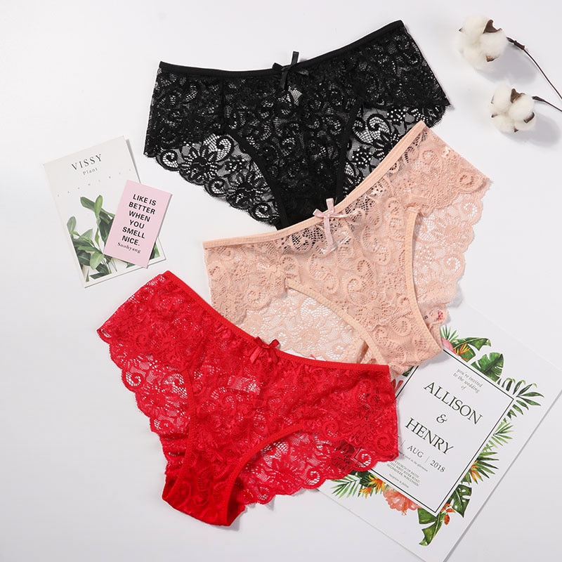 Women's Floral Lace Panties Set