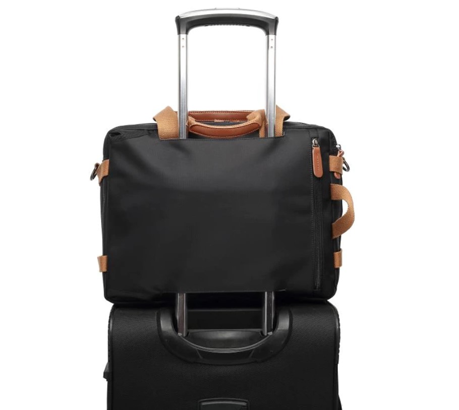 Men's 2 in 1 Leather Detail Laptop Backpack and Briefcase