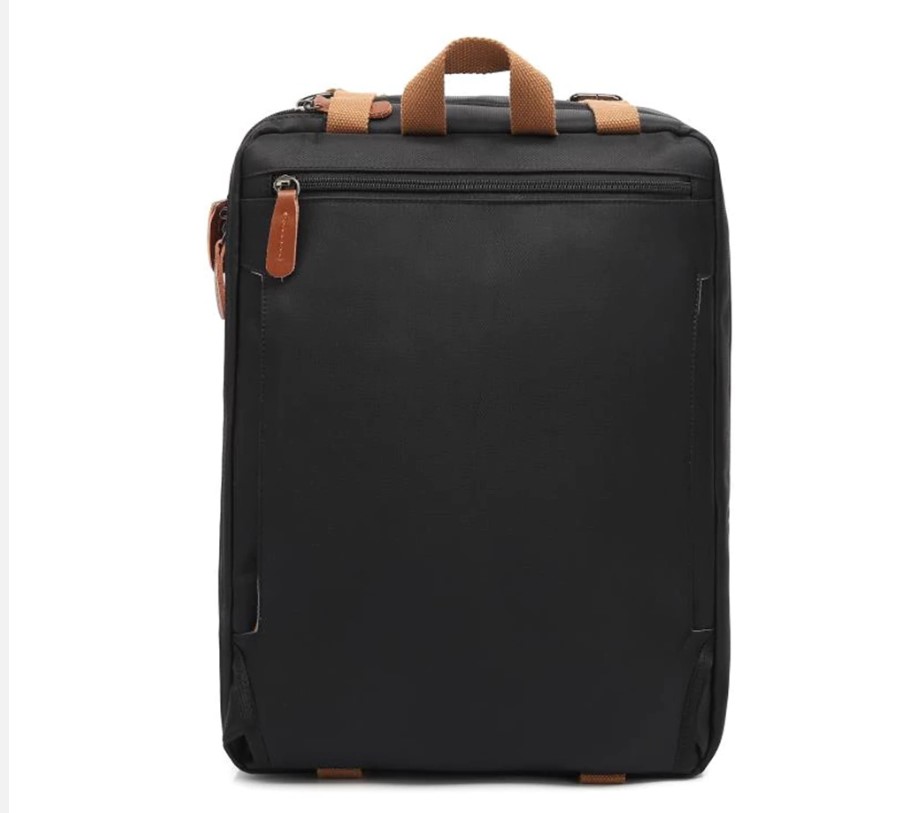 Men's 2 in 1 Leather Detail Laptop Backpack and Briefcase