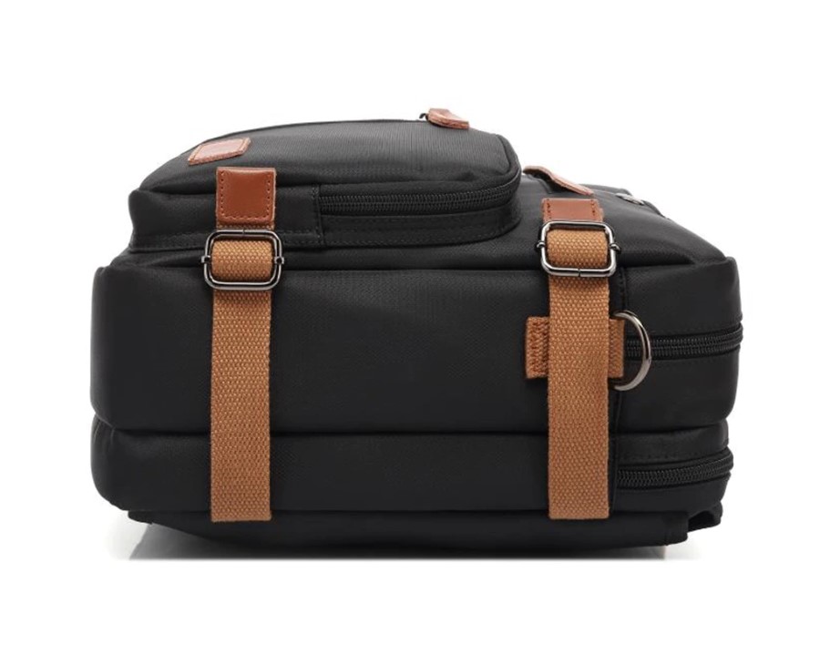 Men's 2 in 1 Leather Detail Laptop Backpack and Briefcase