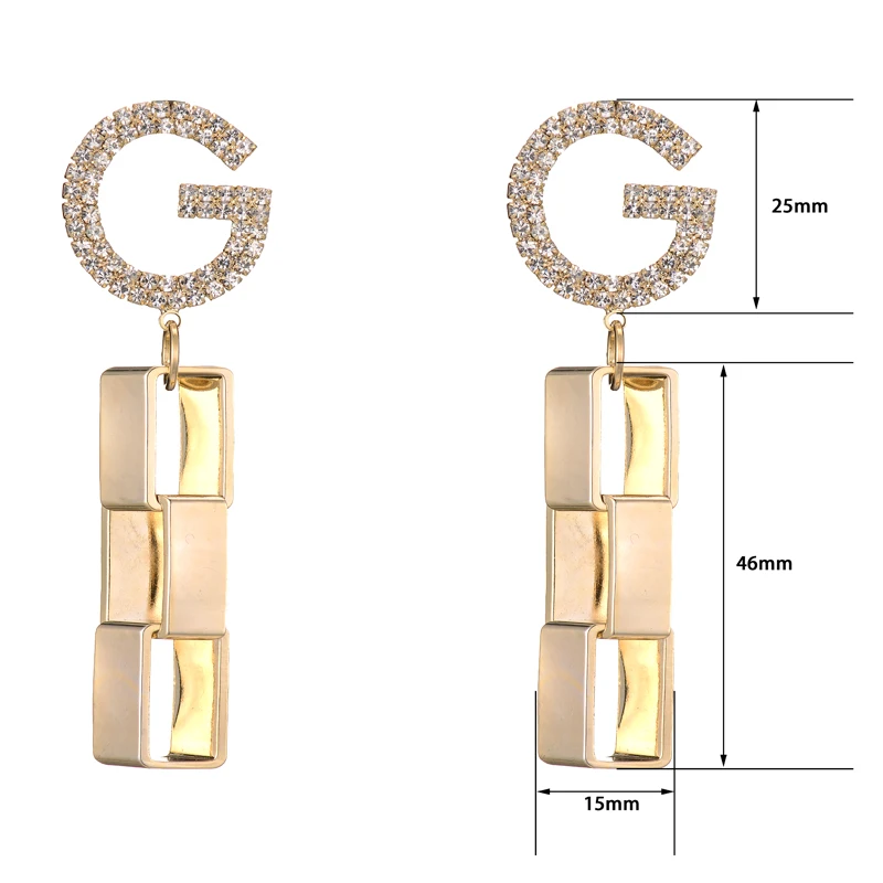 Women's G Shaped Stud Earrings