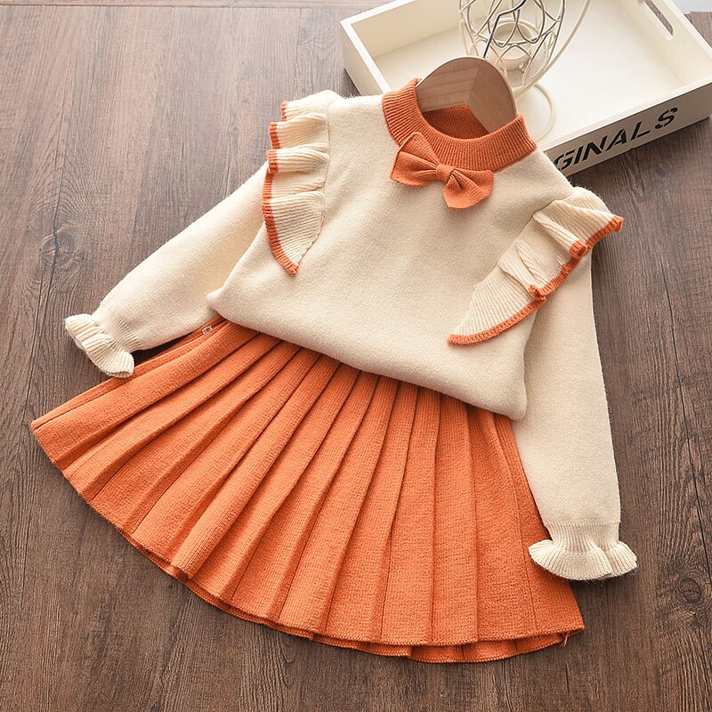 Girls Autumn Wool Clothing Set, 2 Pcs Girls Autumn Wool Clothing Set, 2 Pcs