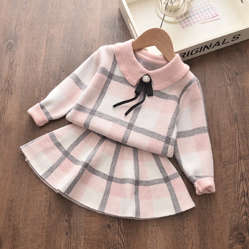 Girls Autumn Wool Clothing Set, 2 Pcs