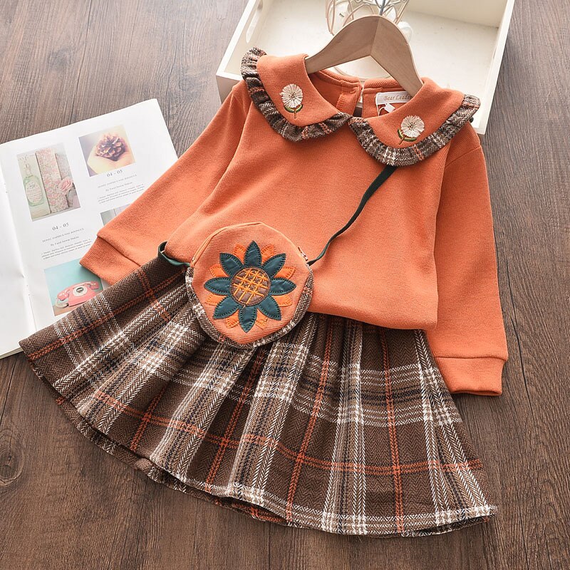 Girls Autumn Wool Clothing Set, 2 Pcs Girls Autumn Wool Clothing Set, 2 Pcs