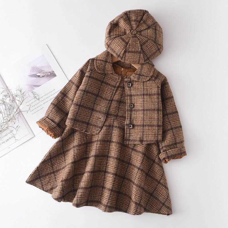 Girls Autumn Wool Clothing Set, 2 Pcs Girls Autumn Wool Clothing Set, 2 Pcs