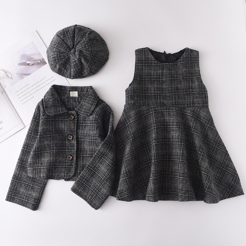 Girls Autumn Wool Clothing Set, 2 Pcs Girls Autumn Wool Clothing Set, 2 Pcs