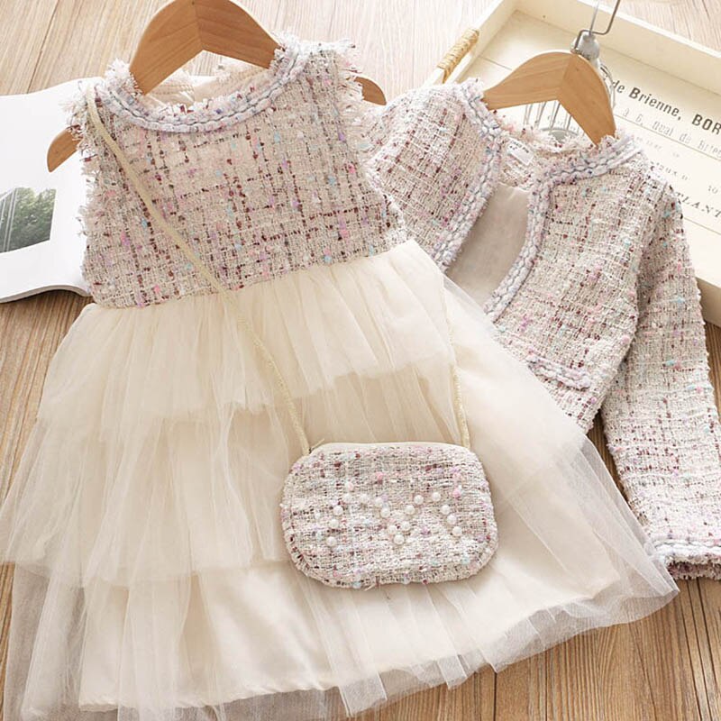 Girls Autumn Wool Clothing Set, 2 Pcs Girls Autumn Wool Clothing Set, 2 Pcs