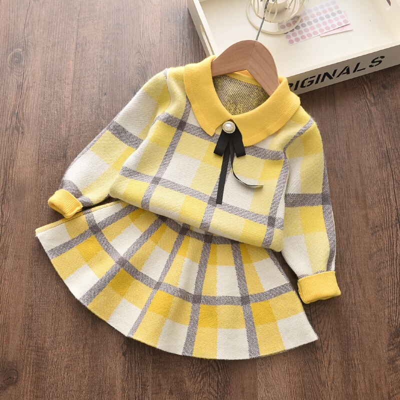 Girls Autumn Wool Clothing Set, 2 Pcs Girls Autumn Wool Clothing Set, 2 Pcs