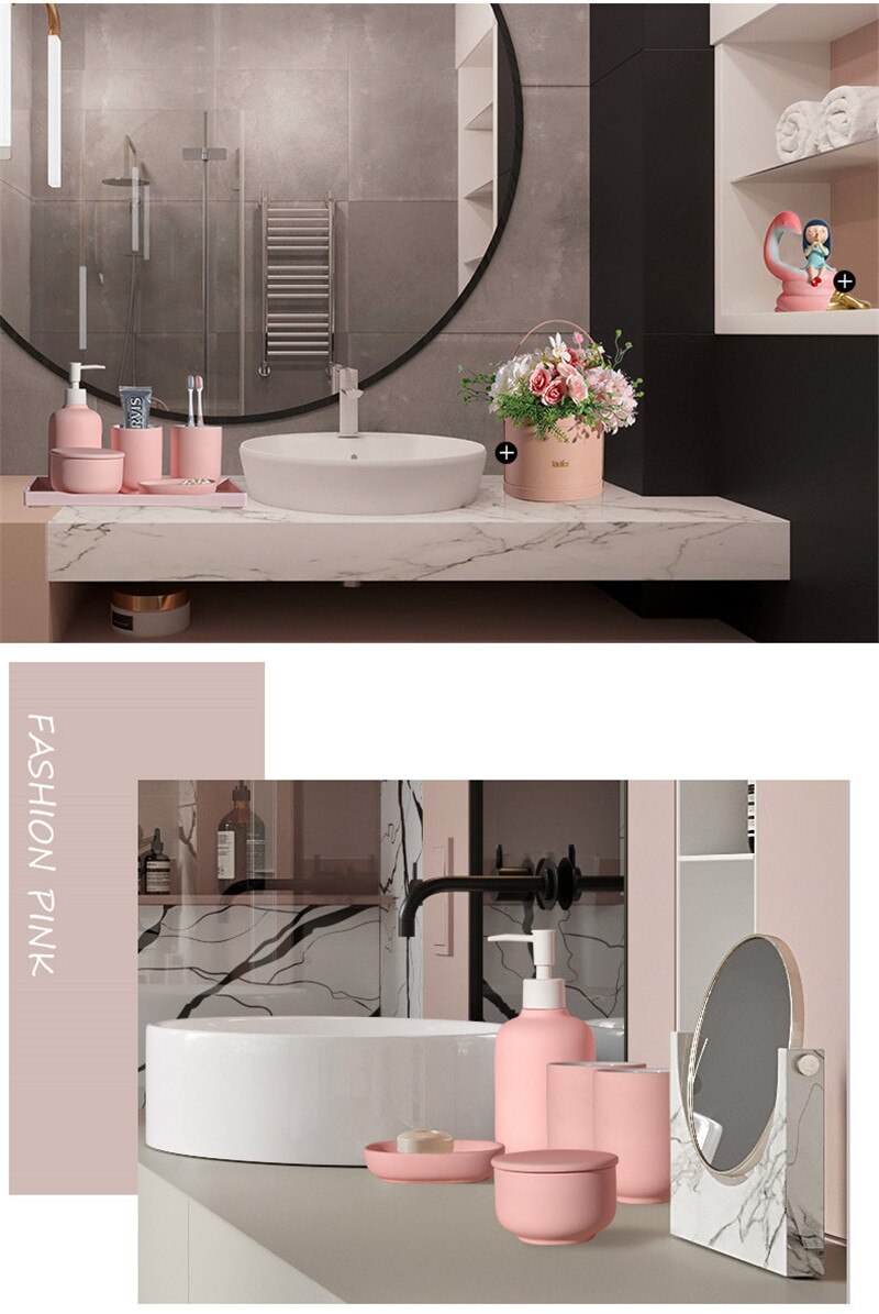 Matte Design Bathroom Accessories Set